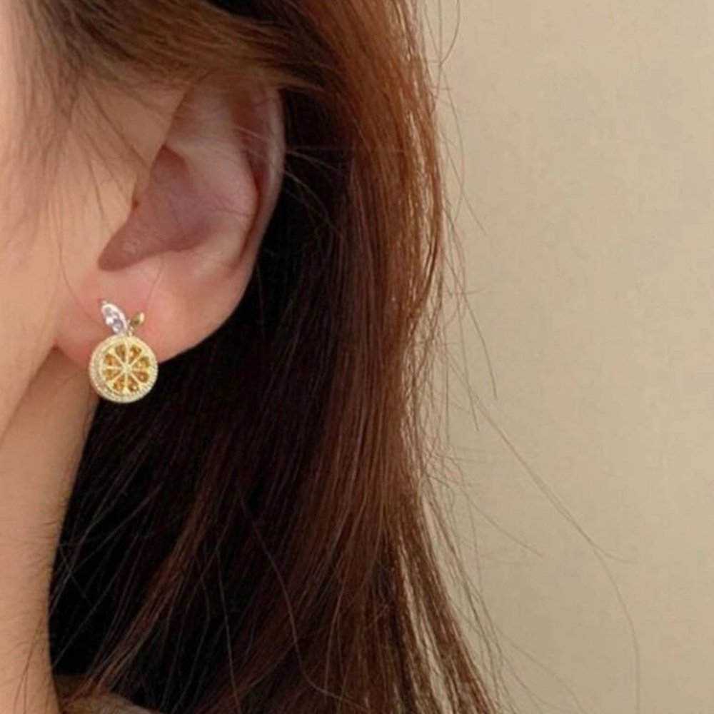 🍋 Lemon Gemstone Earrings 🍋 - Picture 2 of 5